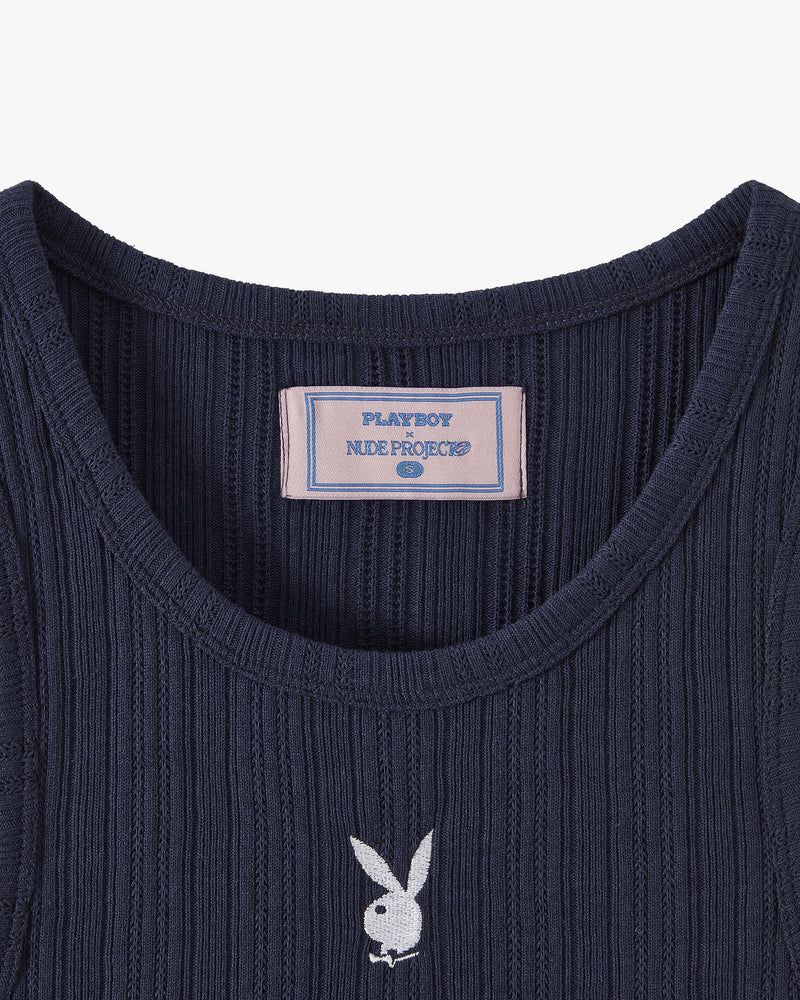 Nude Project Cut&sew Playboy Tank Top Navy | US-02139FOQT