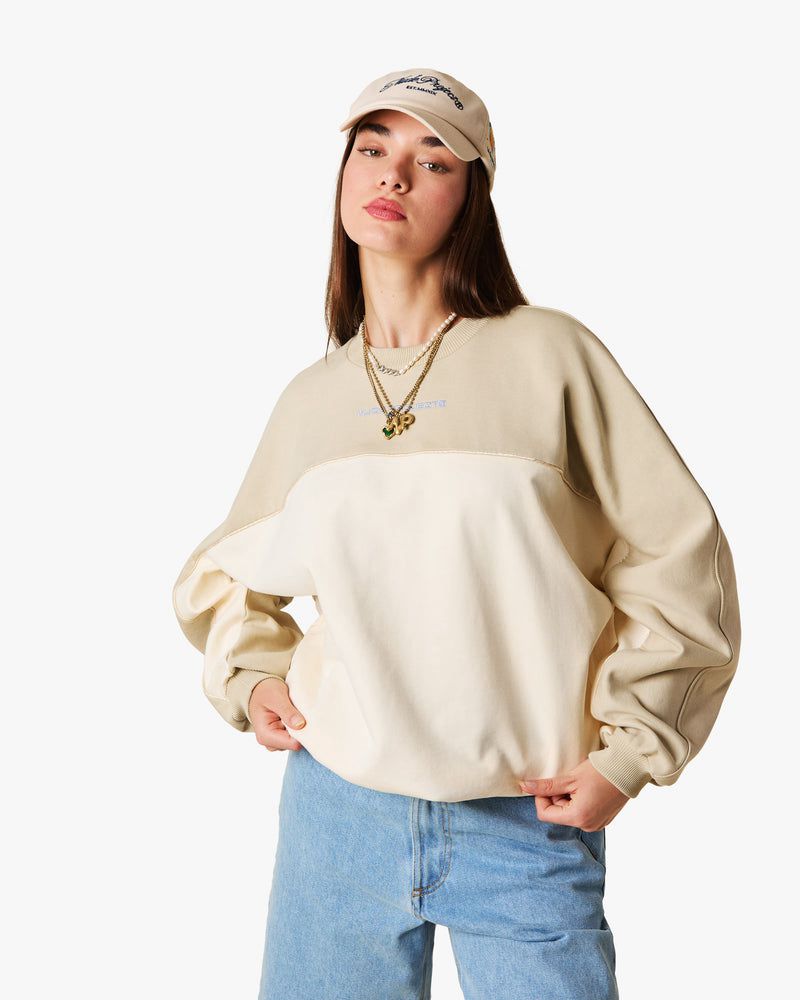 Nude Project Da Wave Crewneck Sweatshirt Beige | US-25496ADHG