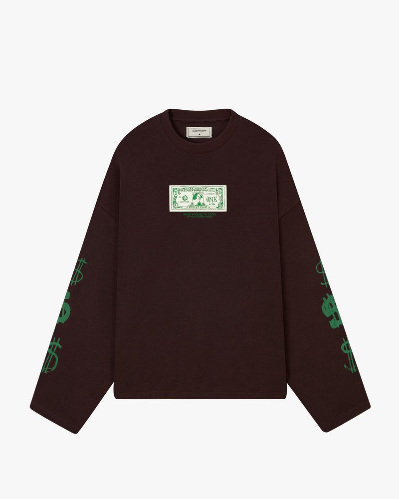 Nude Project Dolla Long-sleeve T-shirt Brown | US-06241PWRO