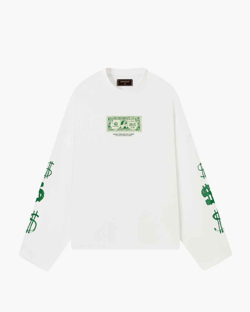 Nude Project Dolla Long-sleeve T-shirt White | US-78534APLR