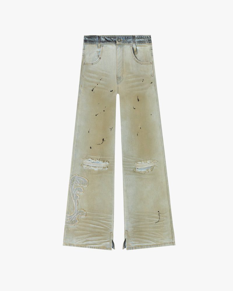 Nude Project Elvis Bootcut Washed Jeans Light Green | US-47351IAOF