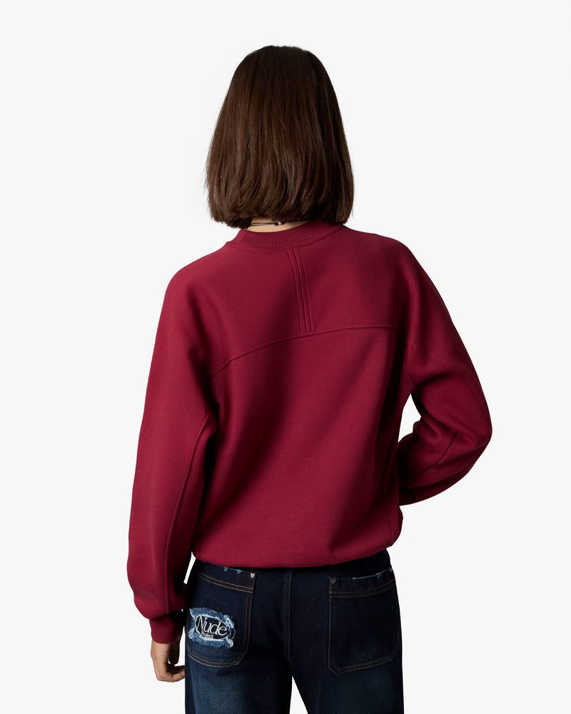 Nude Project Essentials Crewneck Sweatshirt Burgundy | US-45370BASX