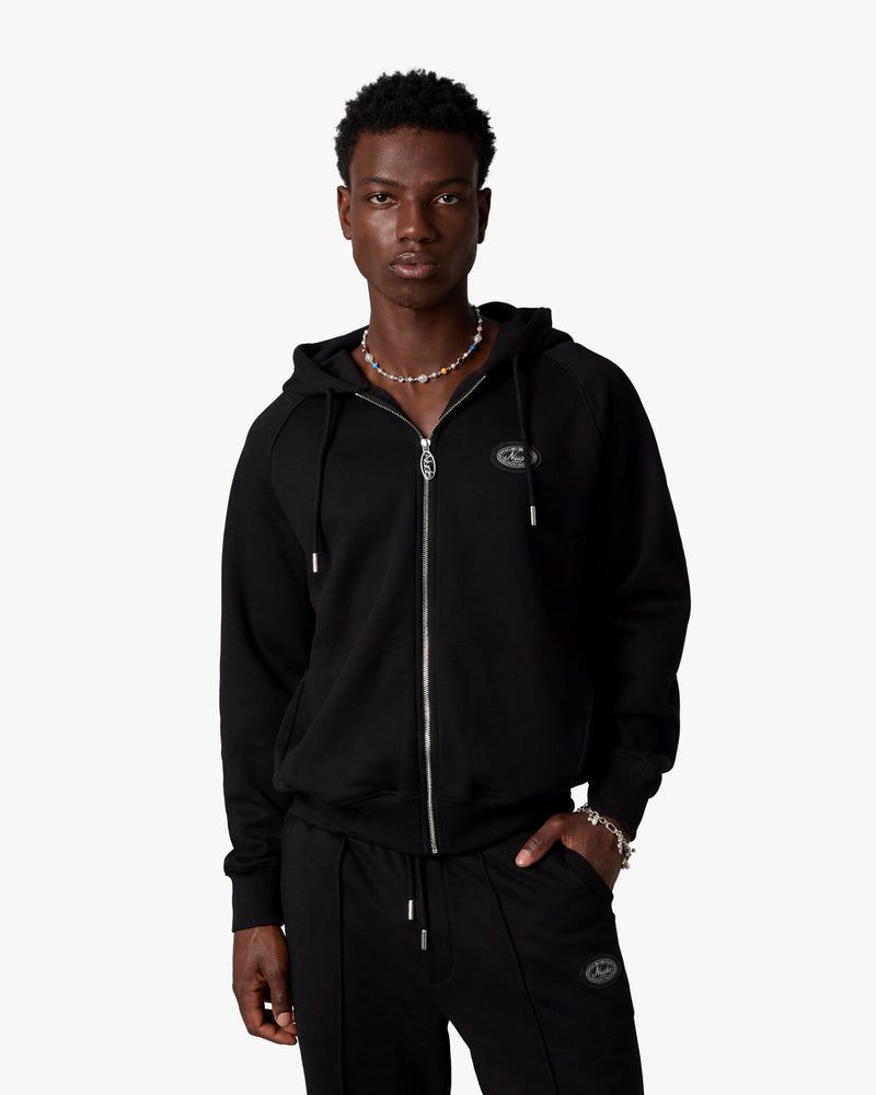 Nude Project Essentials Zip-up Hoodie Black | US-34107ORGN