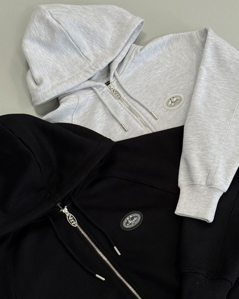 Nude Project Essentials Zip-up Hoodie Black | US-34107ORGN