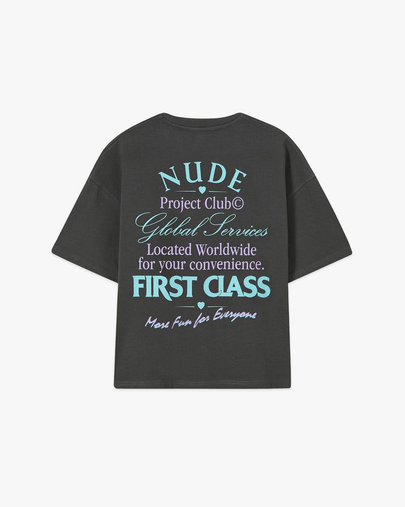 Nude Project First Class Cropped T-shirt Dark Grey | US-36058WHOM