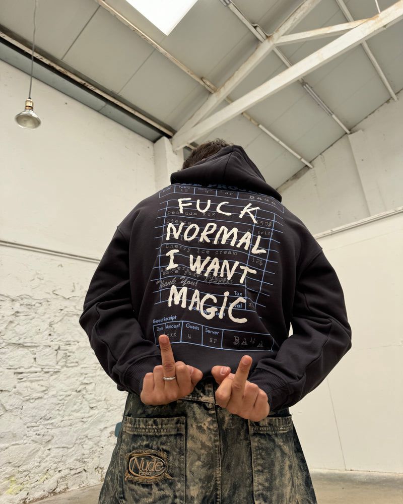 Nude Project Fuck Normal Hoodie Black | US-63489MGBL