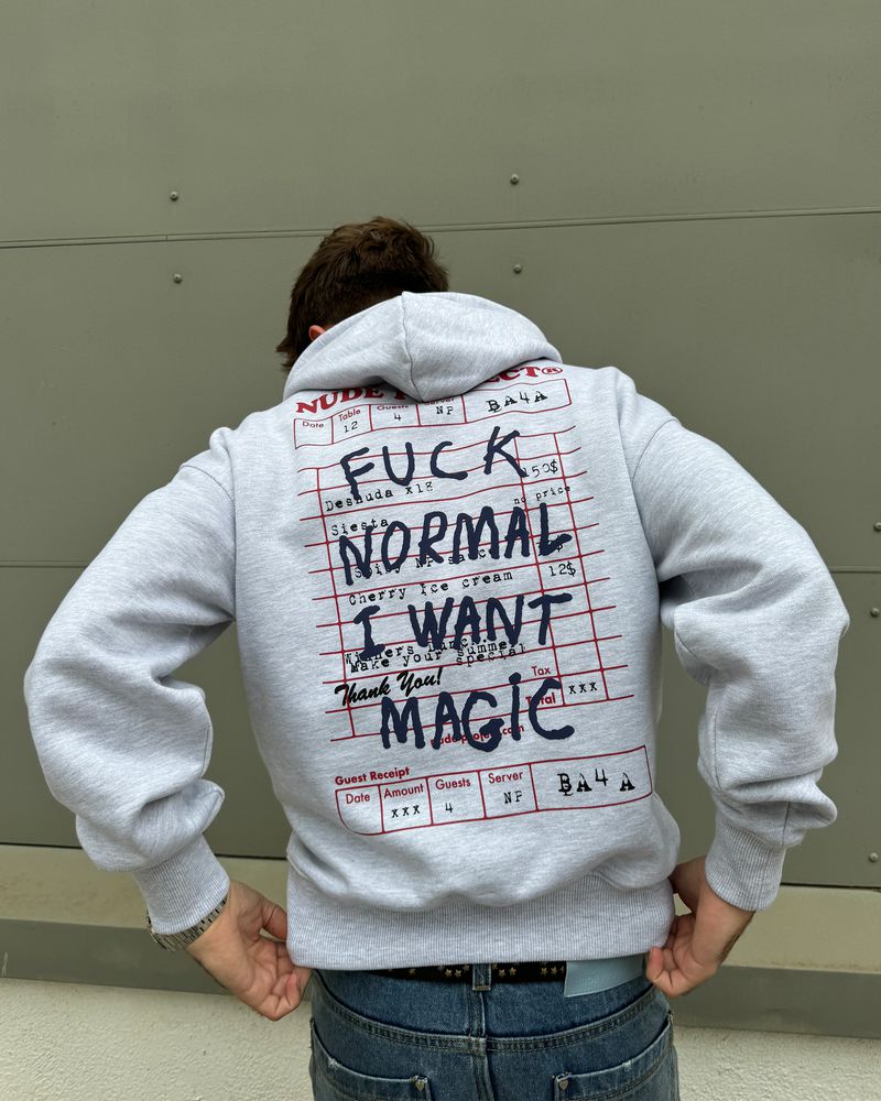 Nude Project Fuck Normal Hoodie Grey | US-18547NTFY