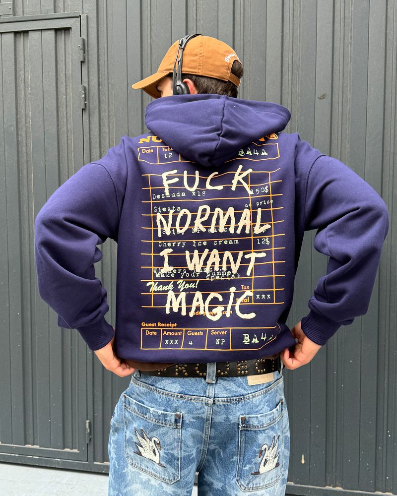 Nude Project Fuck Normal Hoodie Navy | US-40298RTVF