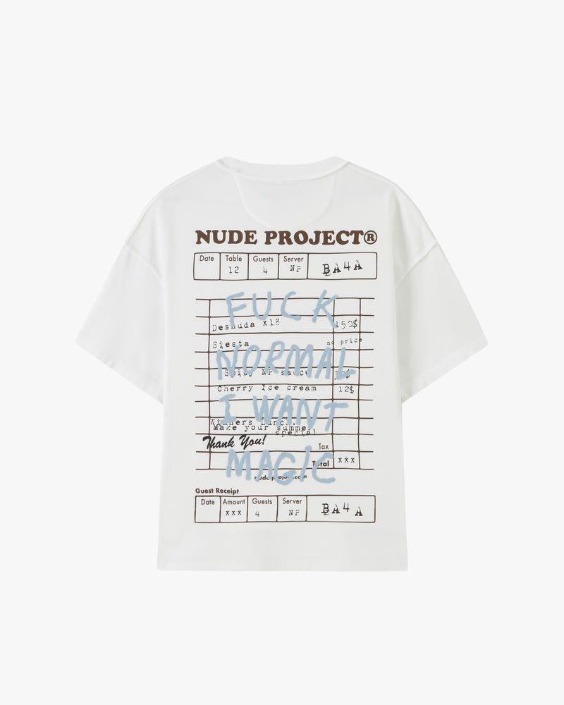 Nude Project Fuck Normal T-shirt White | US-37081JXLQ