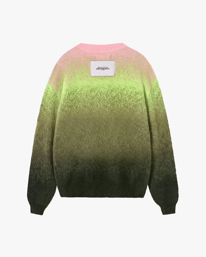 Nude Project Gradient Cozy Sweater Green / Pink | US-28659TWNG