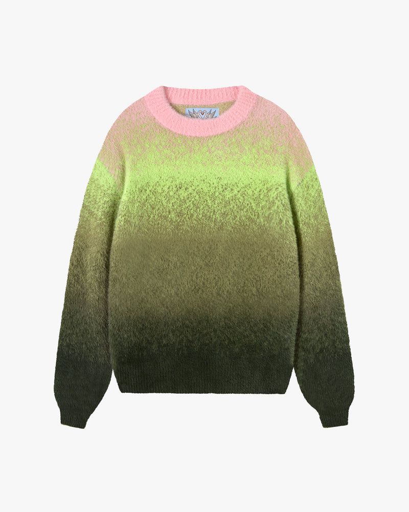 Nude Project Gradient Cozy Sweater Green / Pink | US-28659TWNG