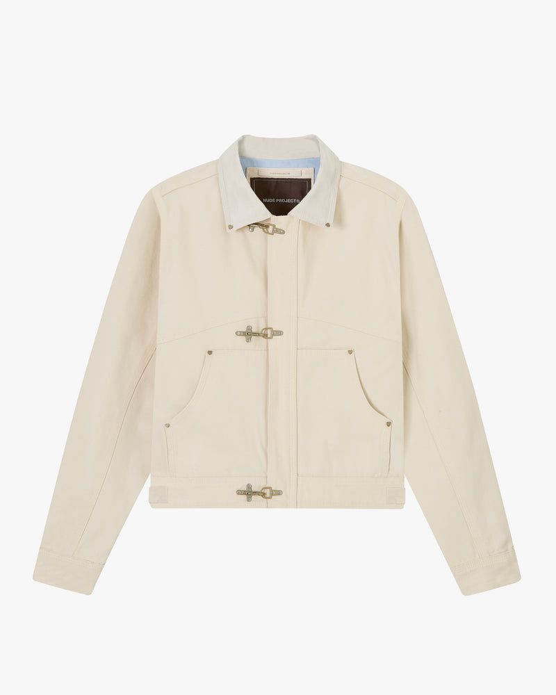 Nude Project Heavy Canvas Trucker Jacket Cream | US-21795RMHN