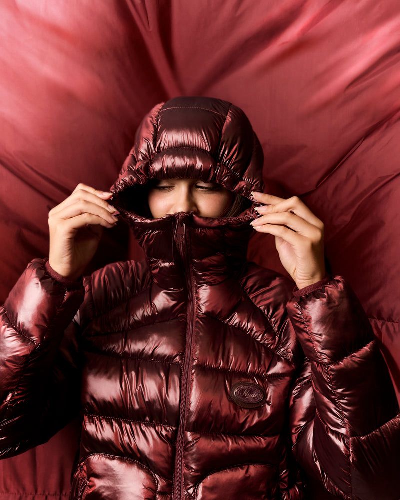 Nude Project Iconic Puffer Jacket Dark Red | US-60938BHDZ