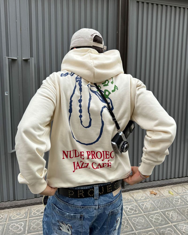 Nude Project Jazz Café Hoodie Cream | US-04687QTZS