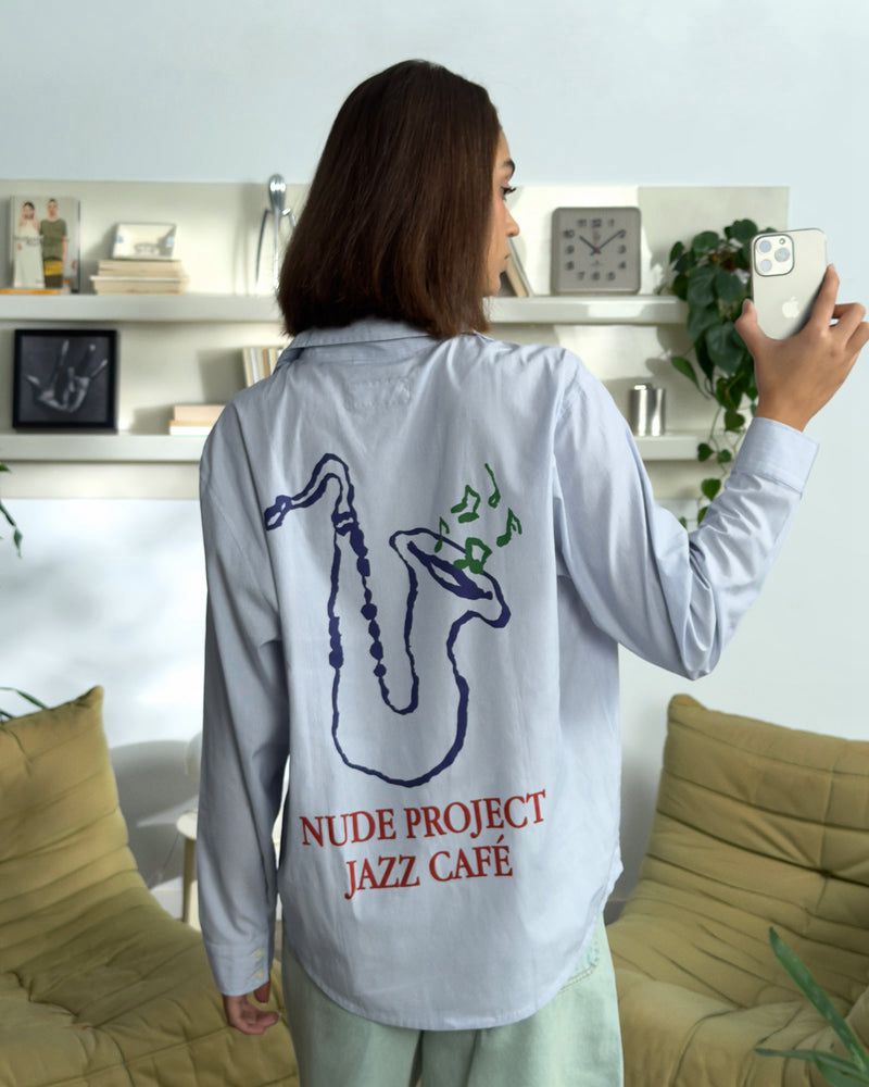 Nude Project Jazz Café Shirts Blue | US-62589IWDO