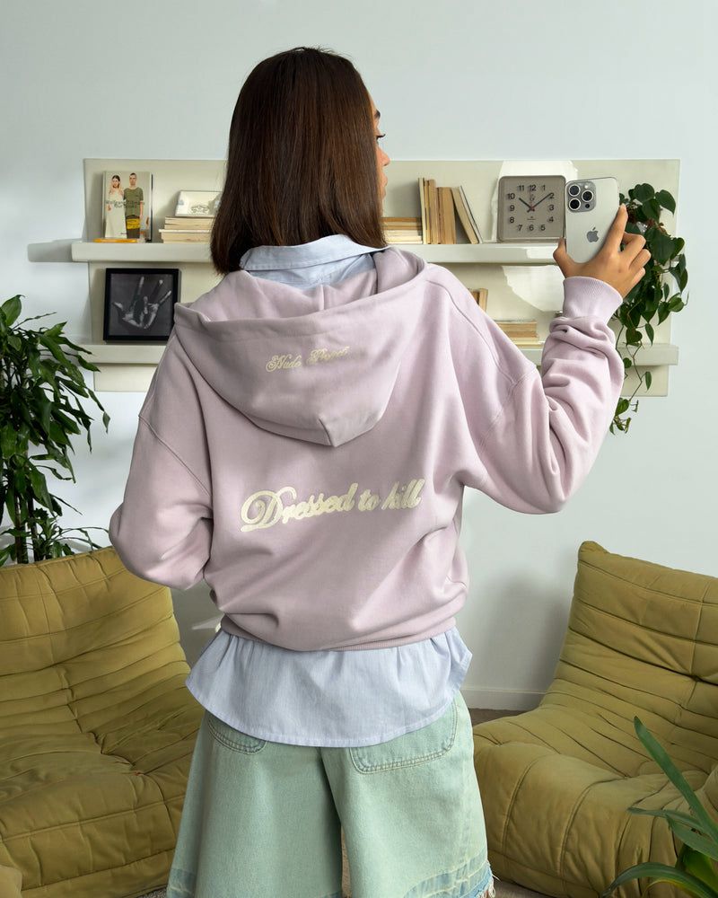 Nude Project Kill Bill Zip-up Hoodie Light Purple | US-17462VOWF