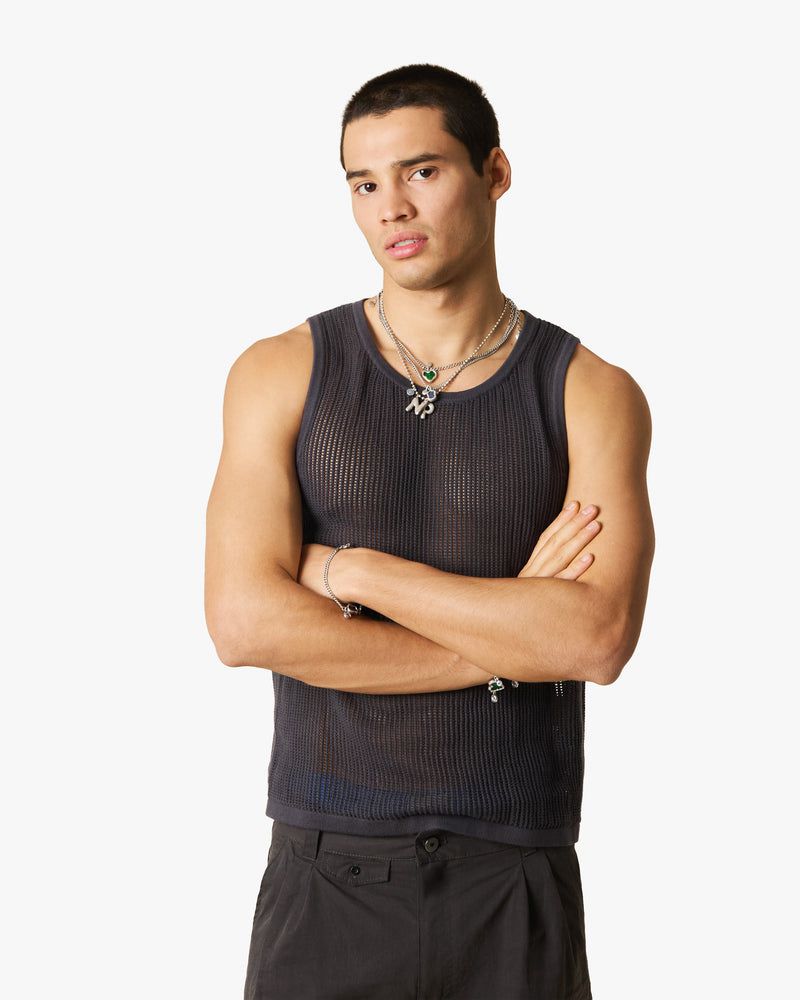 Nude Project Knit Tank Top Dark Grey | US-42301HYPG