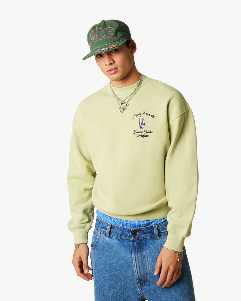 Nude Project Lil Boat Crewneck Sweatshirt Green | US-45789SLIT