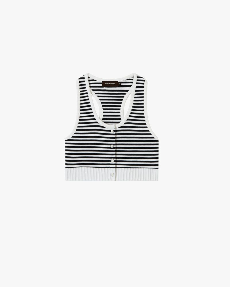 Nude Project Lise Tank Top Black / White | US-73521WFRJ