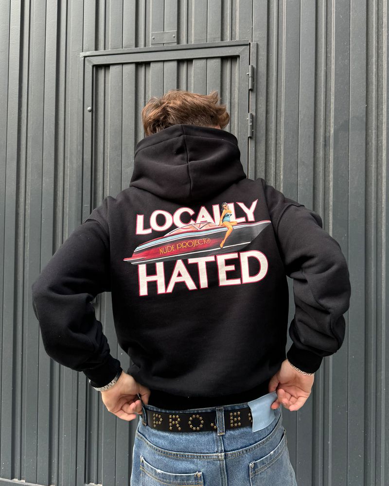 Nude Project Locally Hated Hoodie Black | US-37280SNFZ