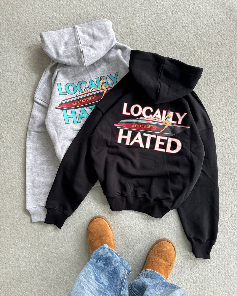 Nude Project Locally Hated Hoodie Black | US-37280SNFZ