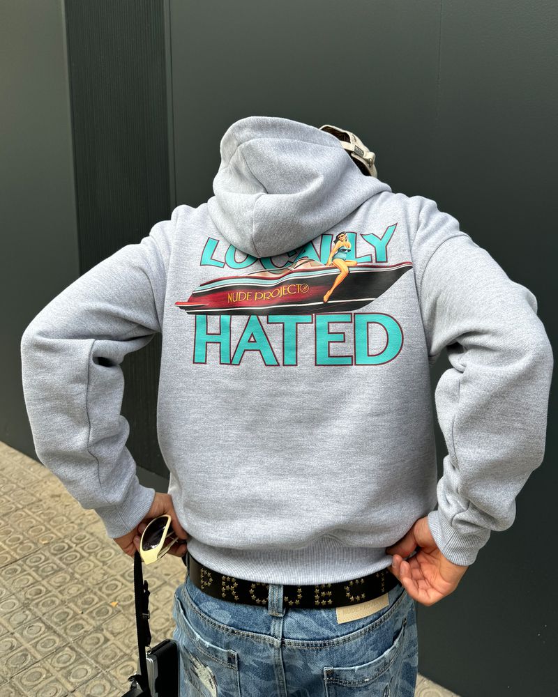 Nude Project Locally Hated Hoodie Grey | US-24839FWIU