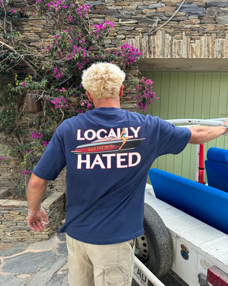 Nude Project Locally Hated T-shirt Navy | US-28573KGNW