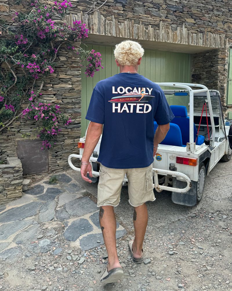 Nude Project Locally Hated T-shirt Navy | US-28573KGNW