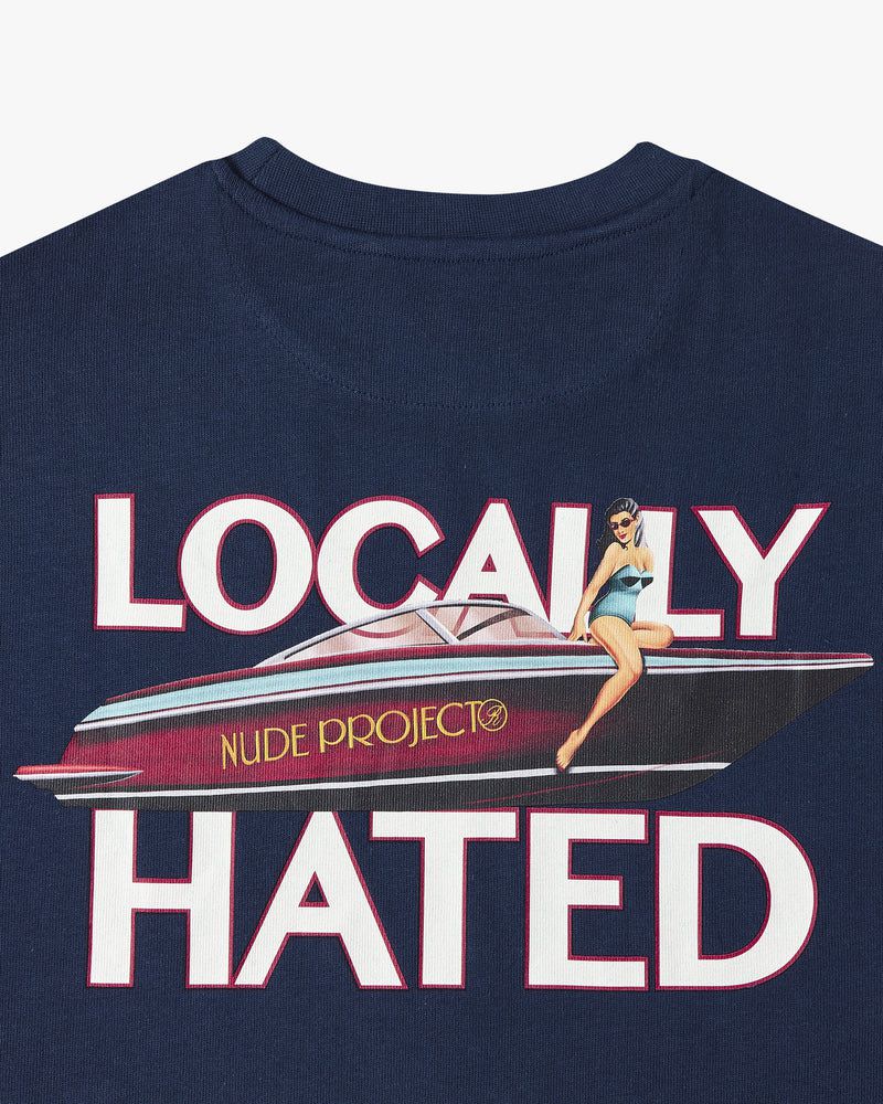 Nude Project Locally Hated T-shirt Navy | US-28573KGNW