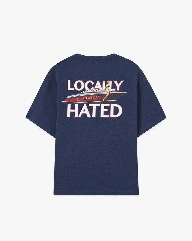 Nude Project Locally Hated T-shirt Navy | US-28573KGNW