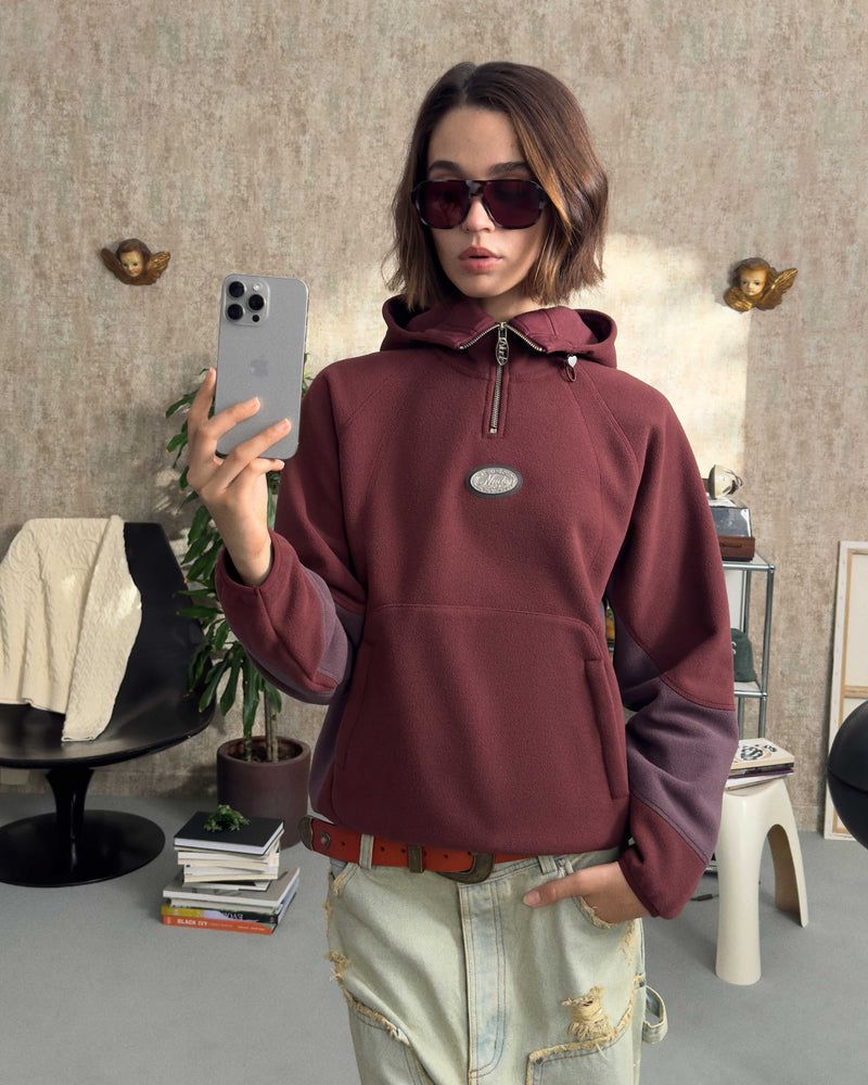 Nude Project Machiavelli Polar Hoodie Burgundy | US-15470KNLU