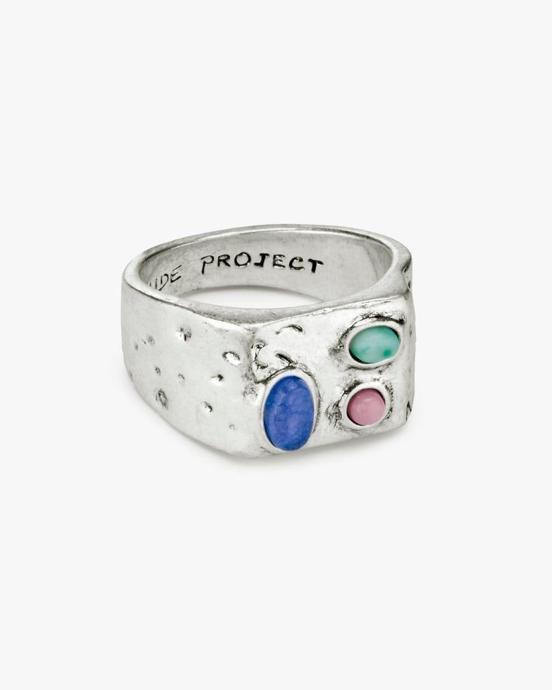 Nude Project Multistone Ring Silver | US-48673TCYU