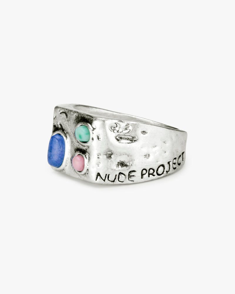 Nude Project Multistone Ring Silver | US-48673TCYU