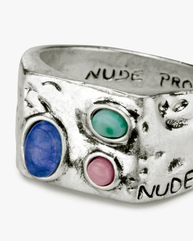 Nude Project Multistone Ring Silver | US-48673TCYU