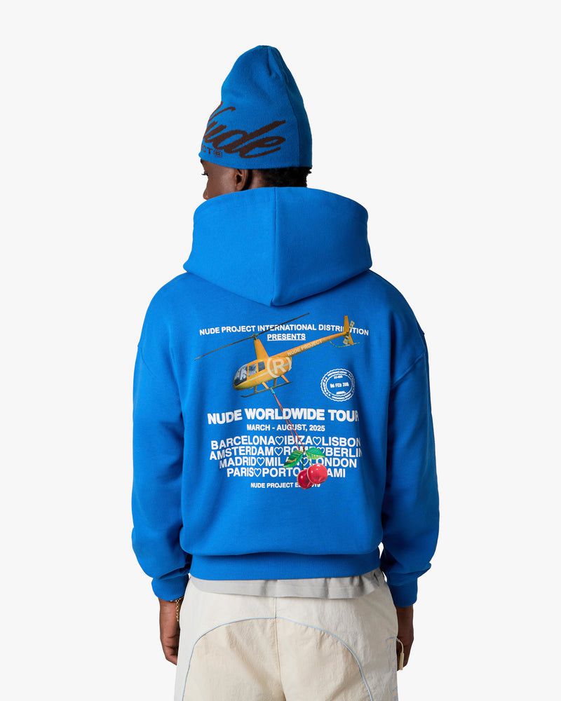 Nude Project Nude Tour Hoodie Blue | US-10743CKRZ