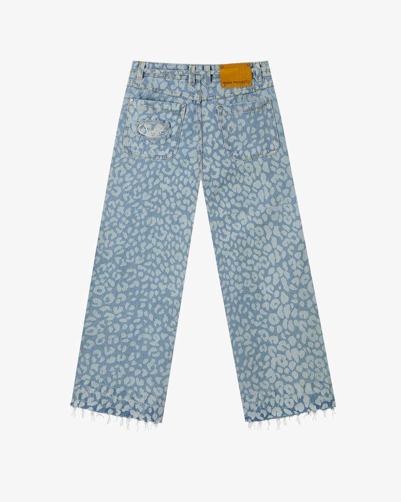 Nude Project Old Baggy Print Jeans Blue | US-63294CGQJ