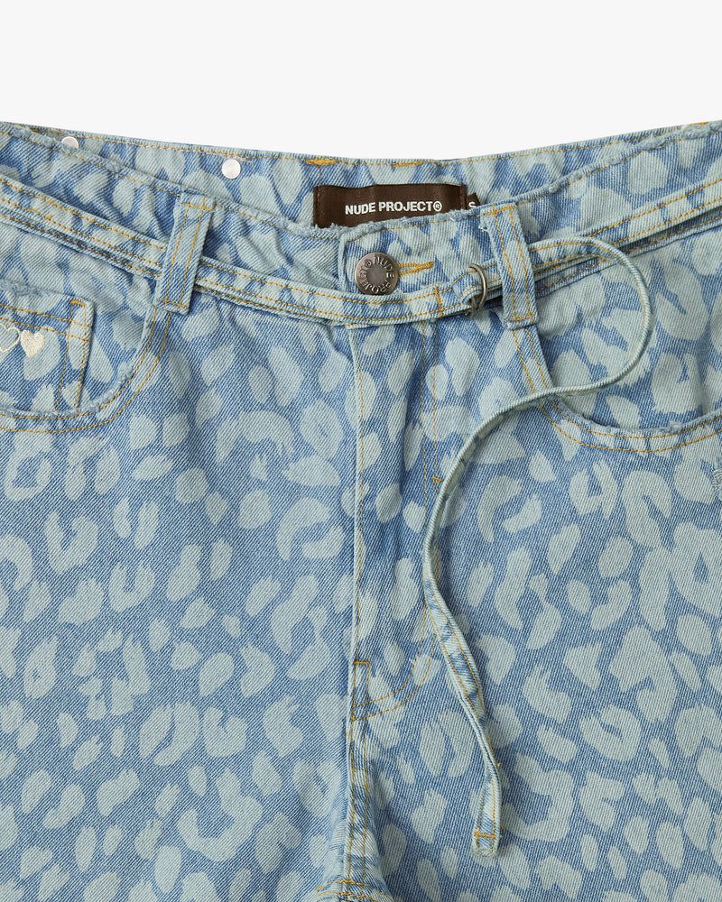 Nude Project Old Baggy Print Jeans Blue | US-63294CGQJ