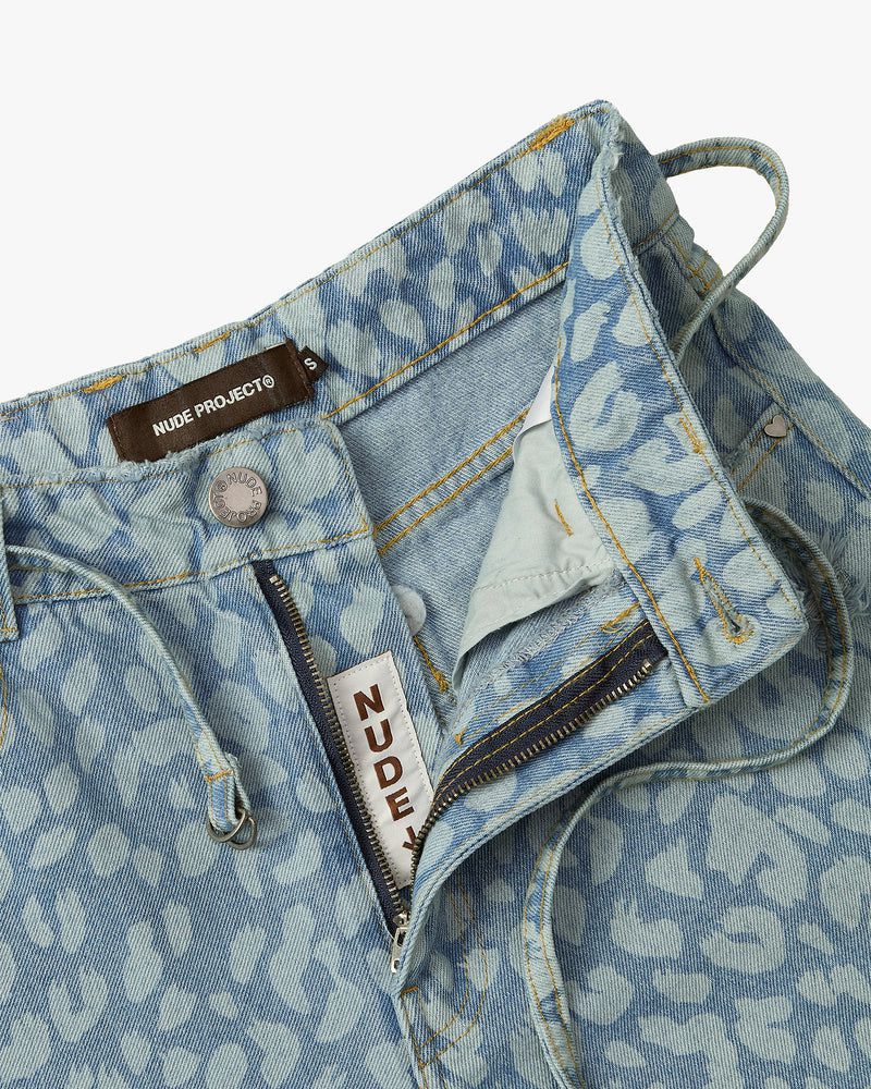 Nude Project Old Baggy Print Jeans Blue | US-63294CGQJ