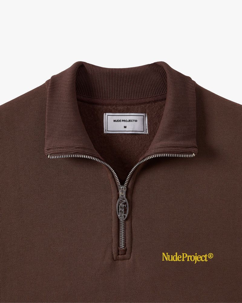 Nude Project Origins Quarter Zip Sweatshirt Brown | US-13954NAES