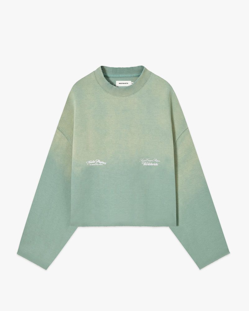 Nude Project Overdyed Crewneck Sweatshirt Green | US-75321YTNM