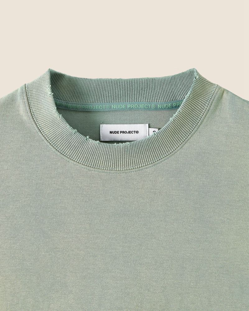 Nude Project Overdyed Crewneck Sweatshirt Green | US-75321YTNM