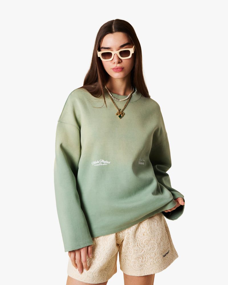 Nude Project Overdyed Crewneck Sweatshirt Green | US-75321YTNM