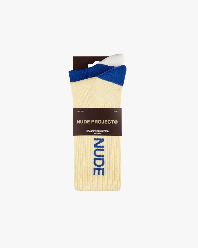 Nude Project Pack Logo 2xpack Socks Blue / Yellow | US-63492DWOB