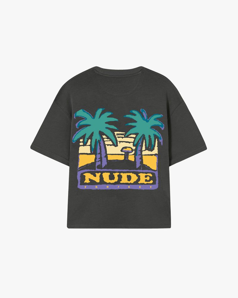 Nude Project Palm Beach T-shirt Dark Grey | US-28190NZPJ