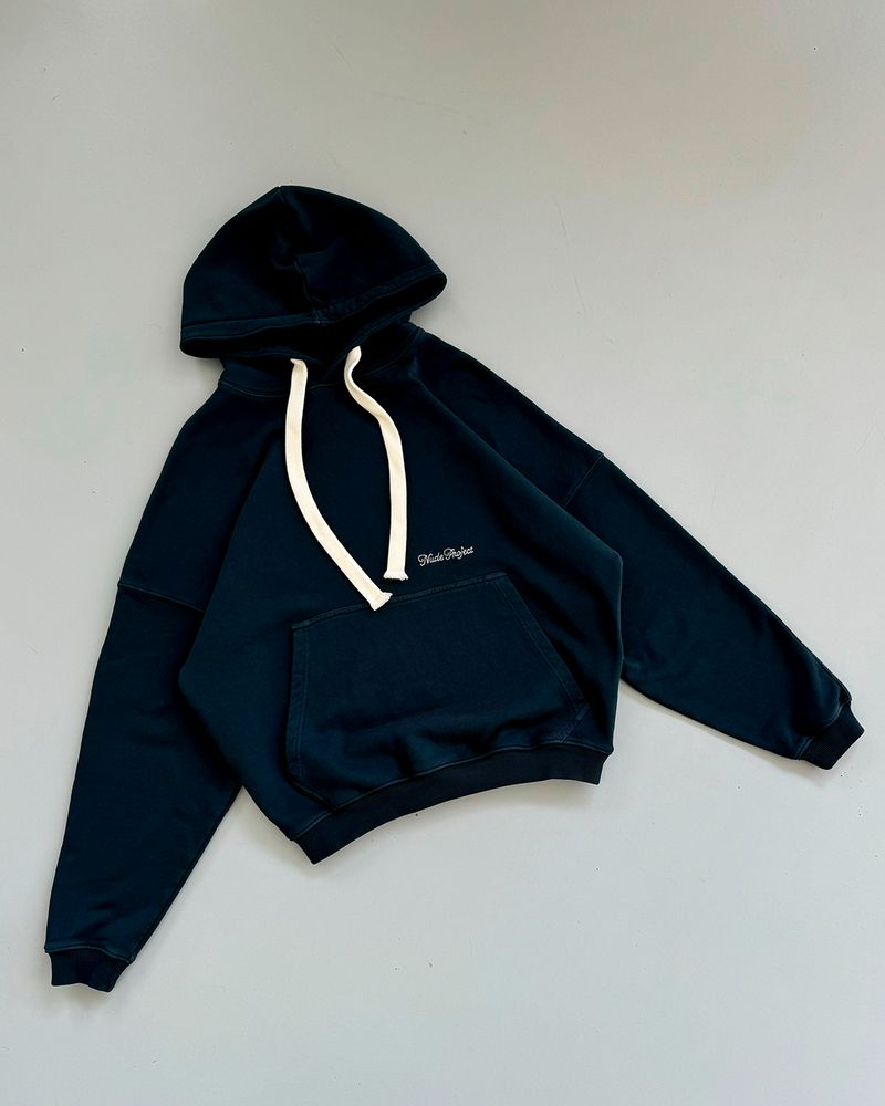 Nude Project Perfect Boxy Hoodie Navy | US-10465DPUG