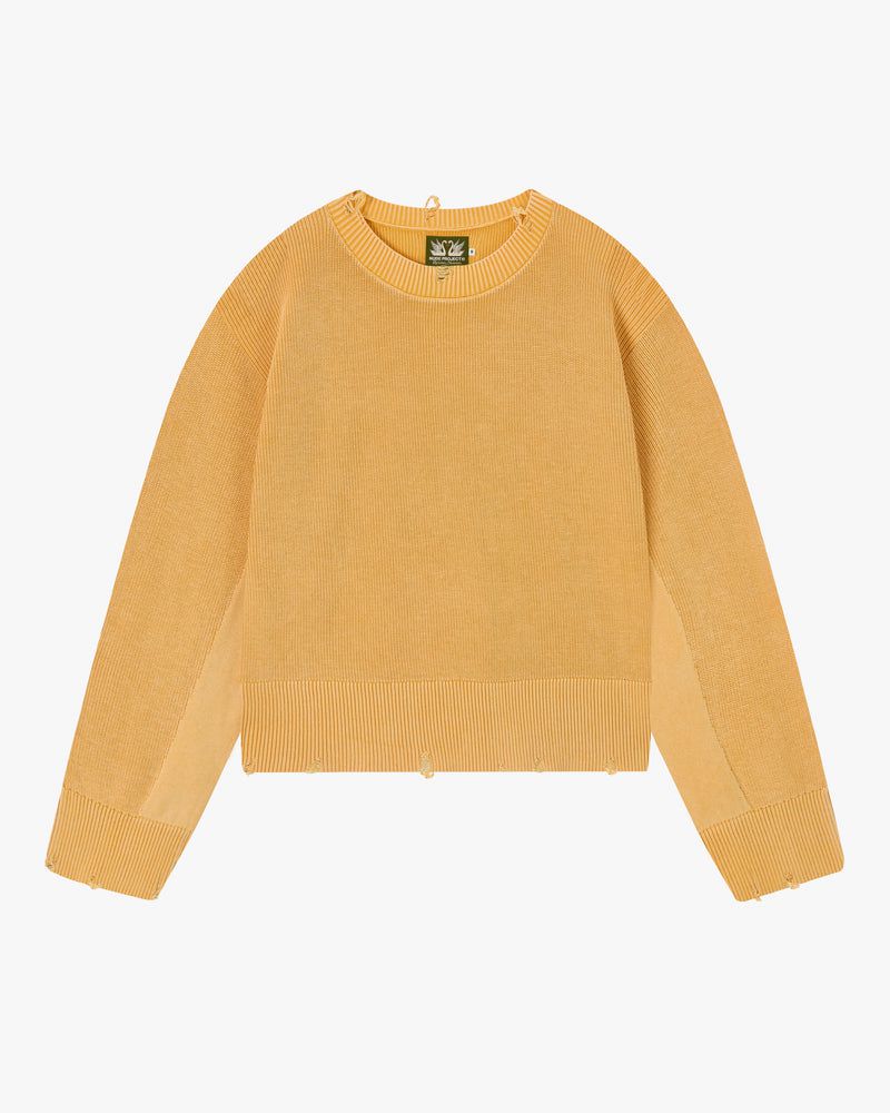 Nude Project Perfect Cropped Knit Sweater Yellow | US-74362OTQD