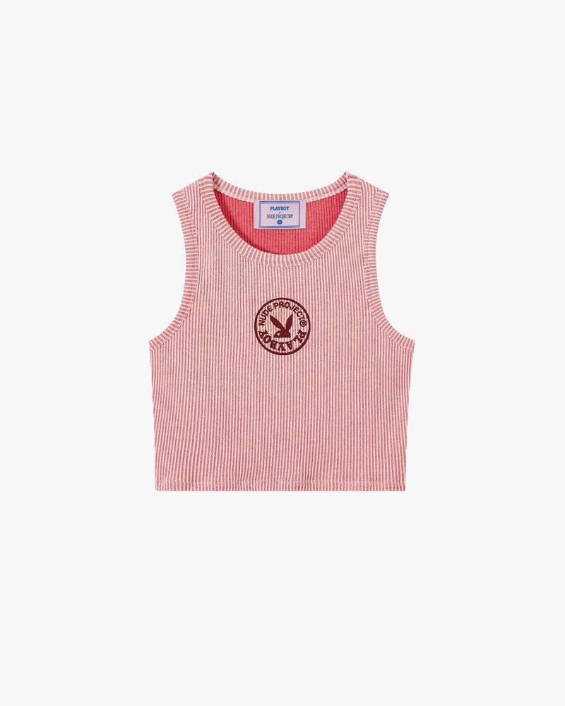 Nude Project Playboy Contrast Ribbed Tank Top Pink | US-60147EGSH