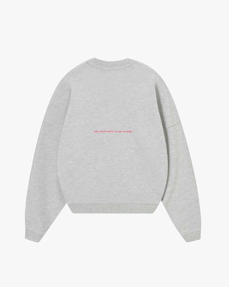 Nude Project Radio Boxy Crewneck Sweatshirt Grey | US-57436WRIX