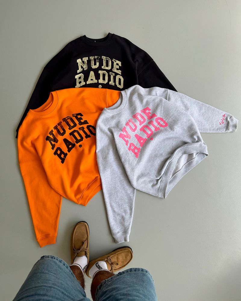 Nude Project Radio Boxy Crewneck Sweatshirt Orange | US-04376QXPC