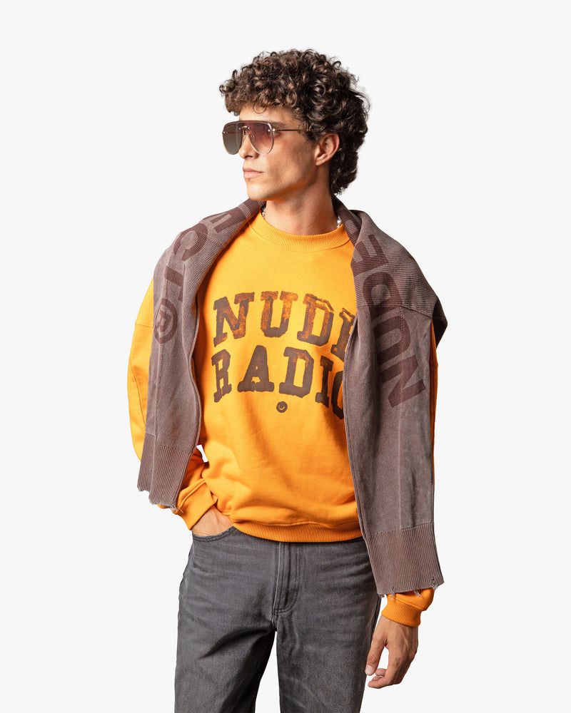 Nude Project Radio Boxy Crewneck Sweatshirt Orange | US-04376QXPC